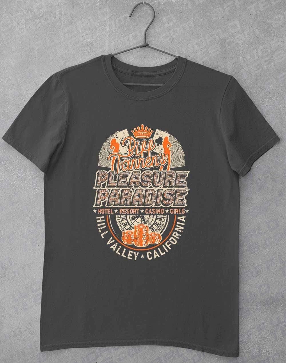 Biff Tannen's Pleasure Paradise T-Shirt S / Charcoal  - Off World Tees