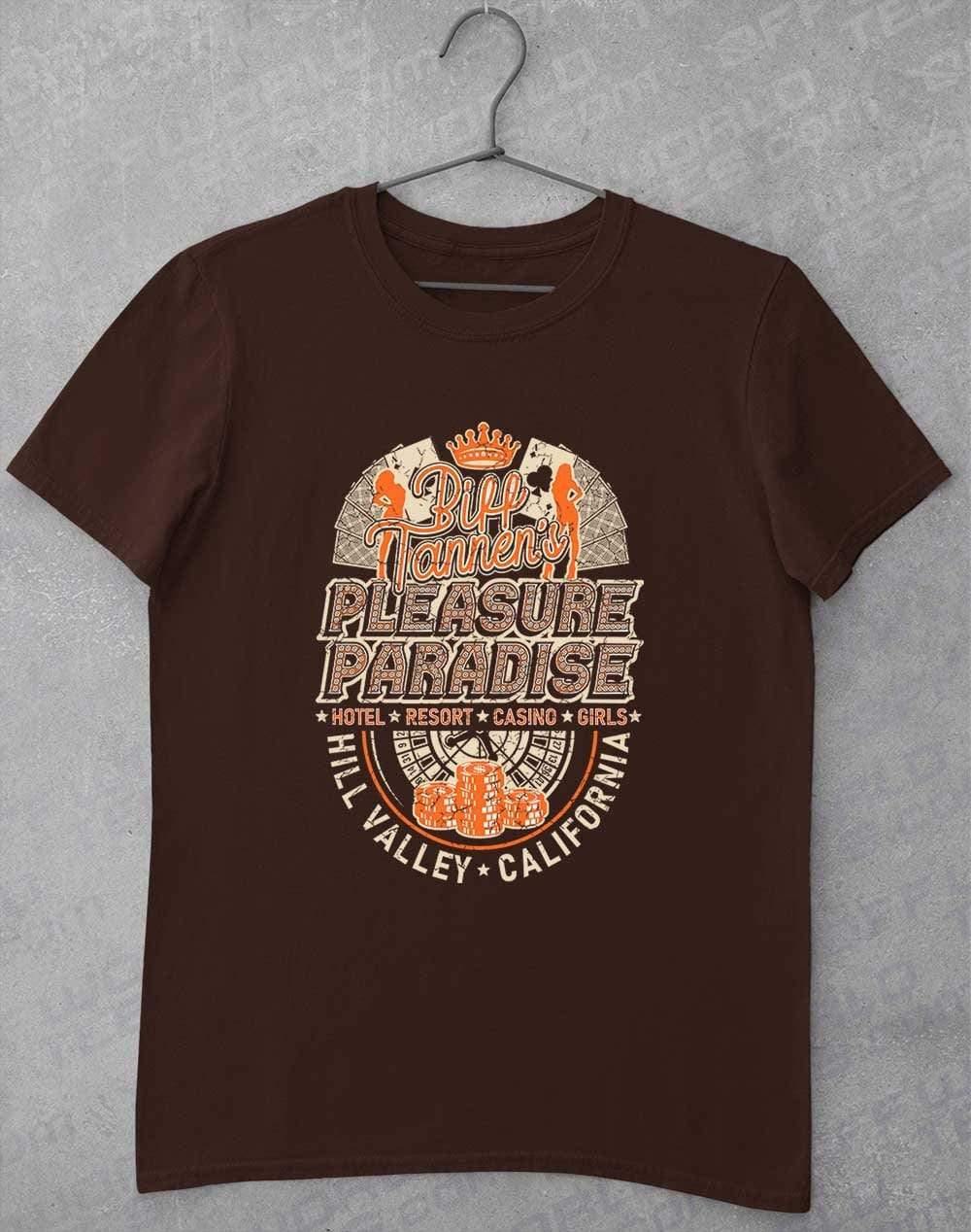Biff Tannen's Pleasure Paradise T-Shirt S / Dark Chocolate  - Off World Tees