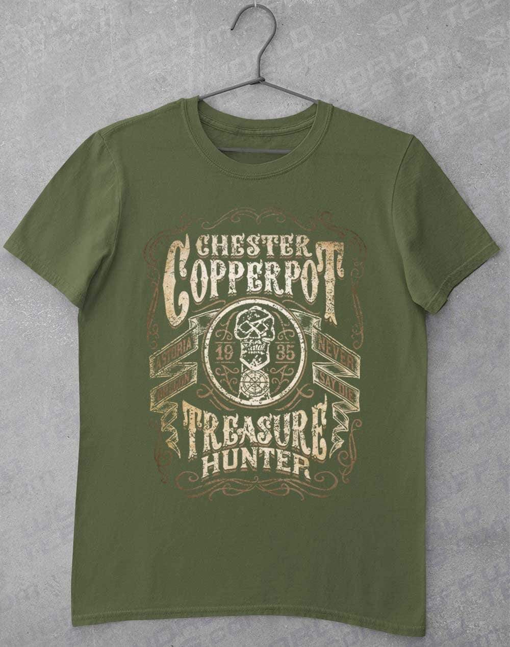 Chester Copperpot Treasure Hunter T-Shirt S / Military Green  - Off World Tees