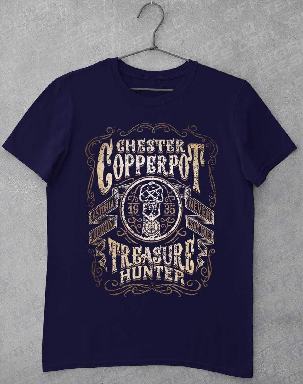 Chester Copperpot Treasure Hunter T-Shirt S / Navy  - Off World Tees