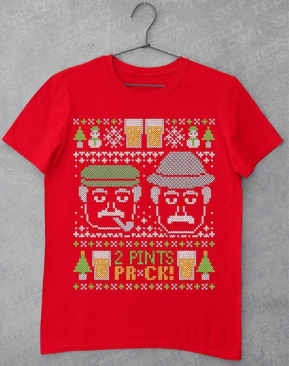 Craiglang Christmas 2 Pints Knit Pattern T-Shirt  - Off World Tees