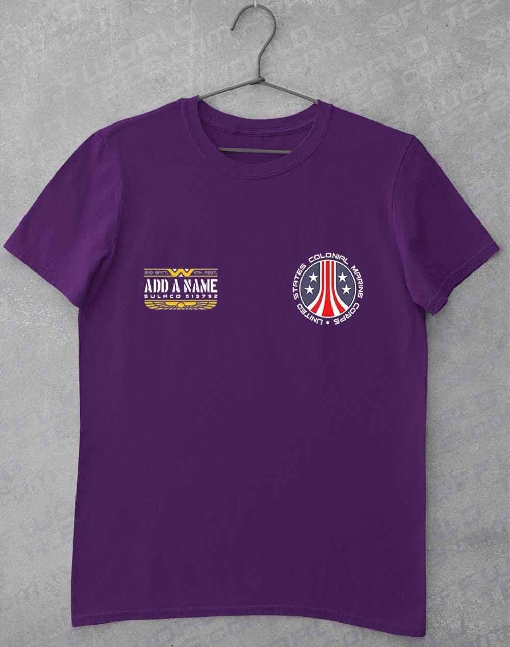 CUSTOMISABLE Colonial Marine T-Shirt S / Purple  - Off World Tees