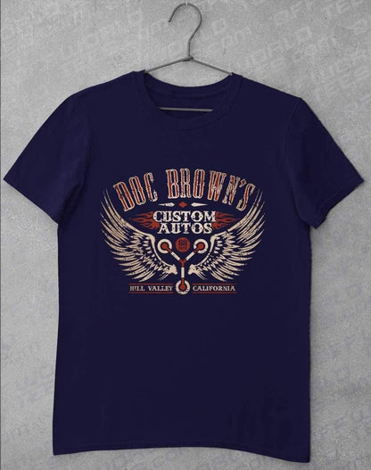 Doc Brown's Custom Autos T-Shirt S / Navy  - Off World Tees