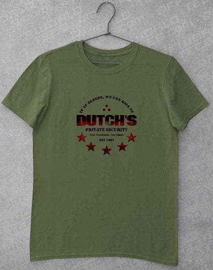 Dutch's Private Security T-Shirt S / Military Green  - Off World Tees