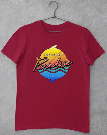 Fhloston Paradise Neon Logo T-Shirt S / Cardinal Red  - Off World Tees