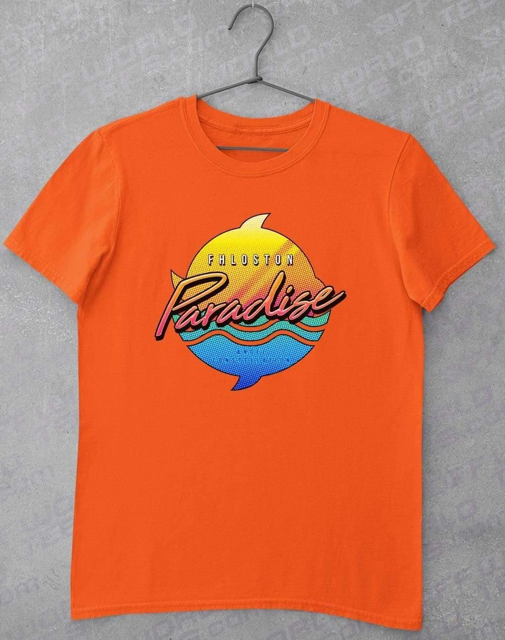 Fhloston Paradise Neon Logo T-Shirt S / Orange  - Off World Tees