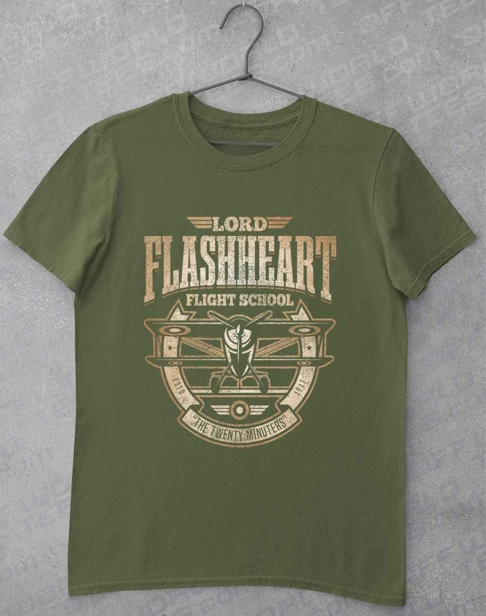 Flashheart's Flight School T-Shirt S / Military Green  - Off World Tees