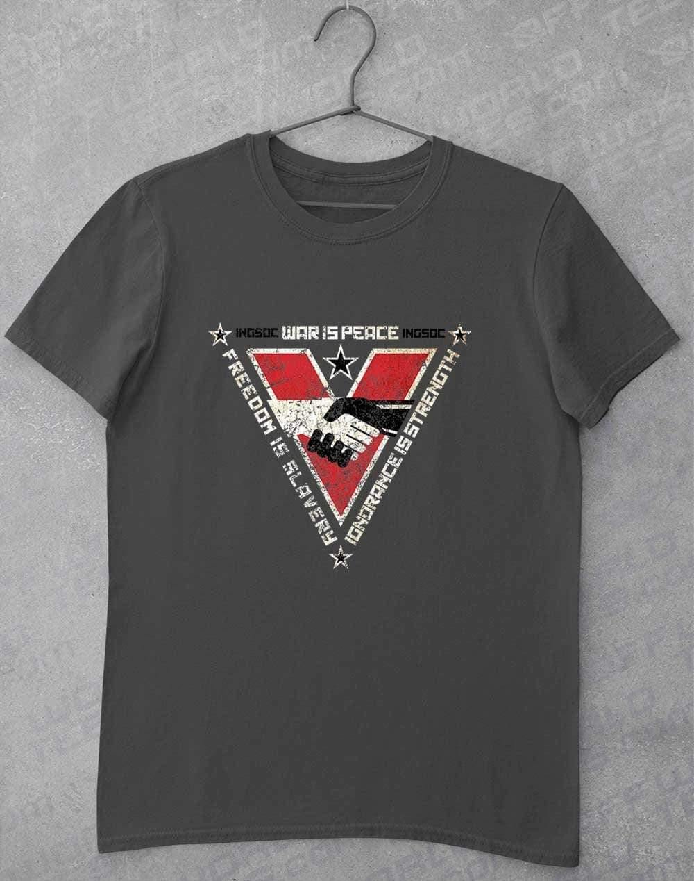 INGSOC Triangular Slogans T-Shirt S / Charcoal  - Off World Tees