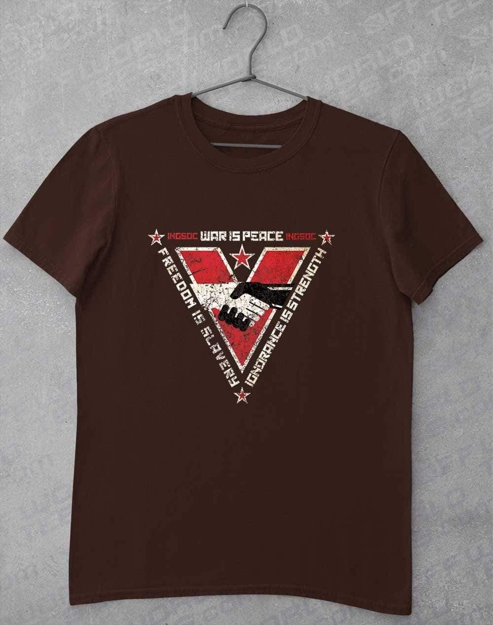 INGSOC Triangular Slogans T-Shirt S / Dark Chocolate  - Off World Tees