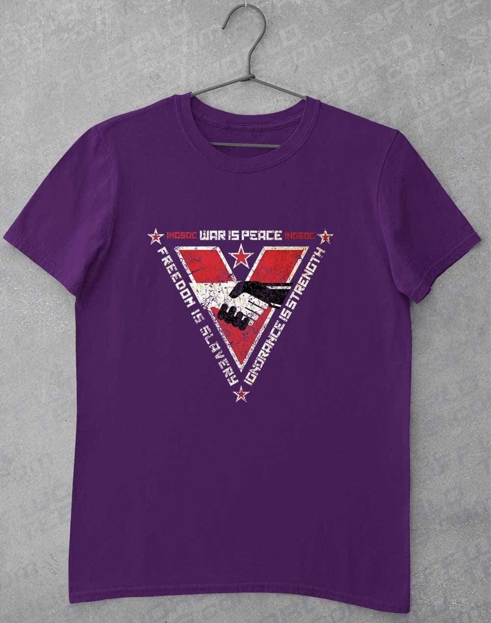 INGSOC Triangular Slogans T-Shirt S / Purple  - Off World Tees