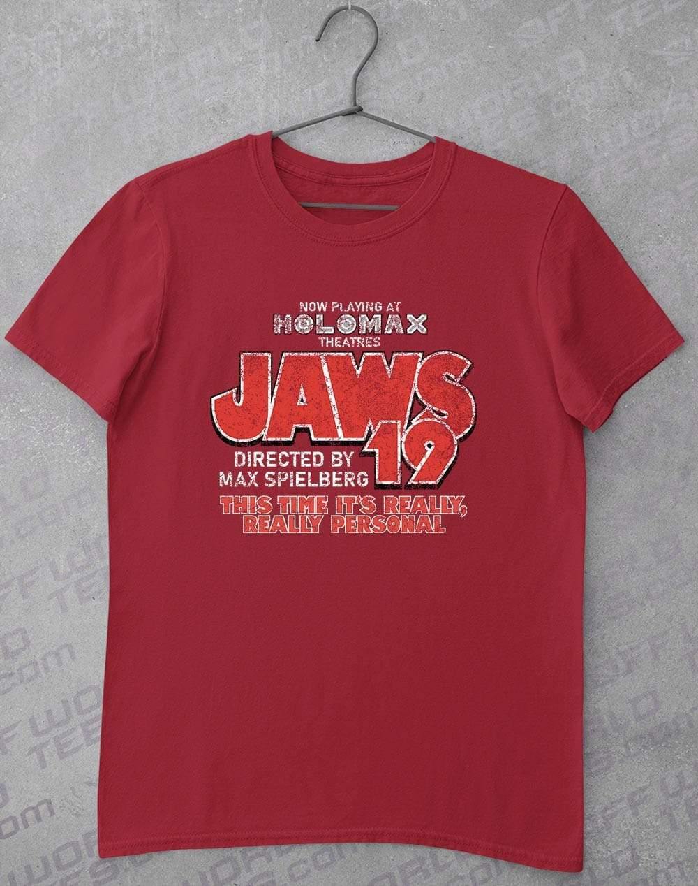 Jaws 19 T-Shirt S / Cardinal Red  - Off World Tees