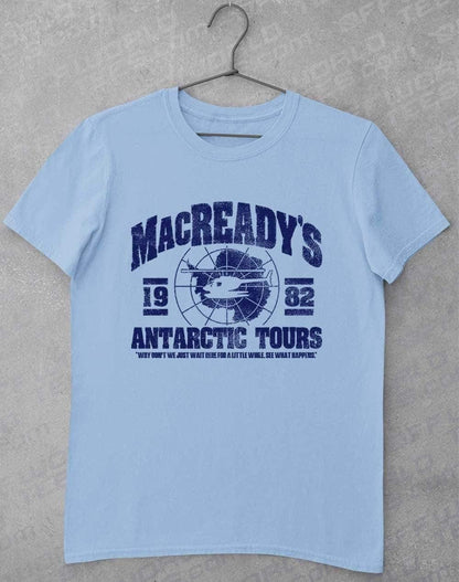 MacReady's Antarctic Tours 1982 T-Shirt S / Light Blue  - Off World Tees