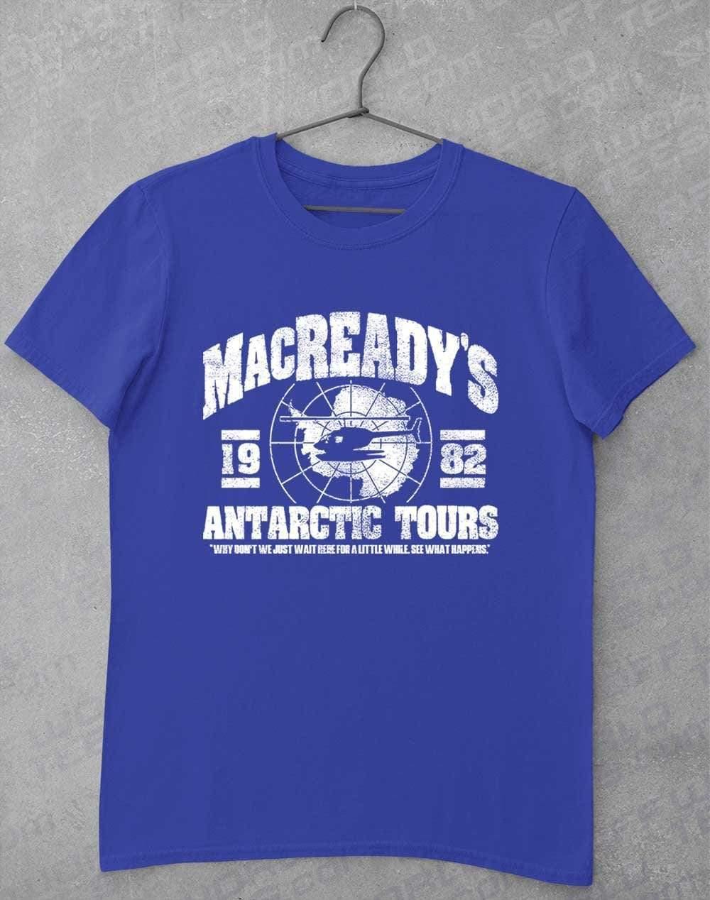 MacReady's Antarctic Tours 1982 T-Shirt S / Royal  - Off World Tees