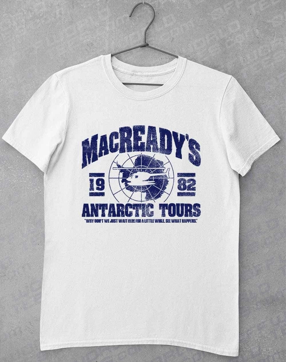 MacReady's Antarctic Tours 1982 T-Shirt S / White  - Off World Tees