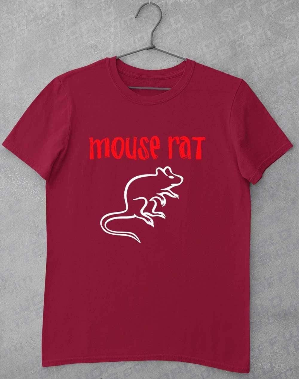 Mouse Rat Text Logo T-Shirt S / Cardinal Red  - Off World Tees