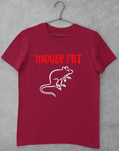 Mouse Rat Text Logo T-Shirt S / Cardinal Red  - Off World Tees