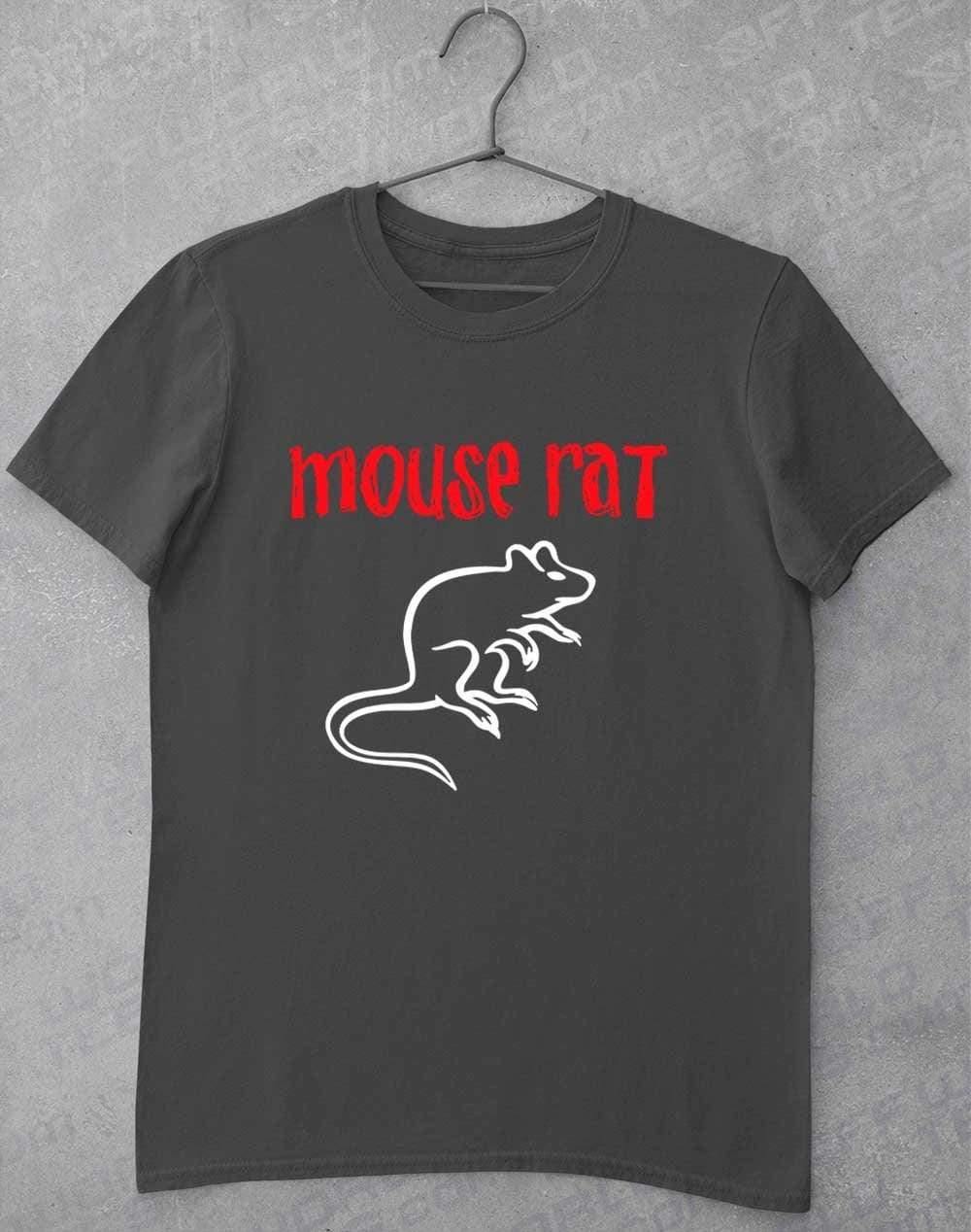 Mouse Rat Text Logo T-Shirt S / Charcoal  - Off World Tees