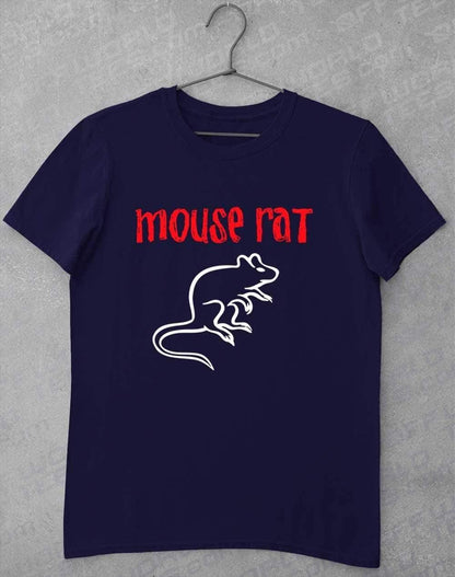 Mouse Rat Text Logo T-Shirt S / Navy  - Off World Tees