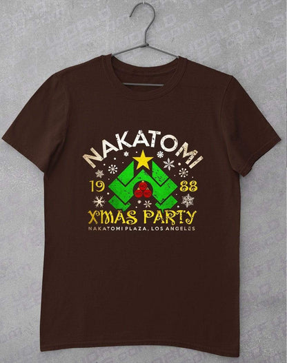 Nakatomi Xmas Party T-Shirt S / Dark Chocolate  - Off World Tees