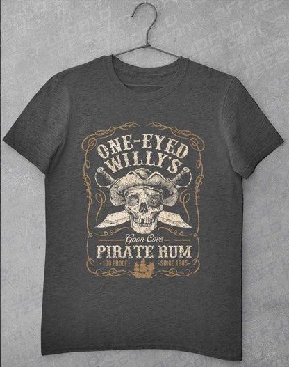 One-Eyed Willy's Goon Cove Rum T-Shirt S / Dark Heather  - Off World Tees