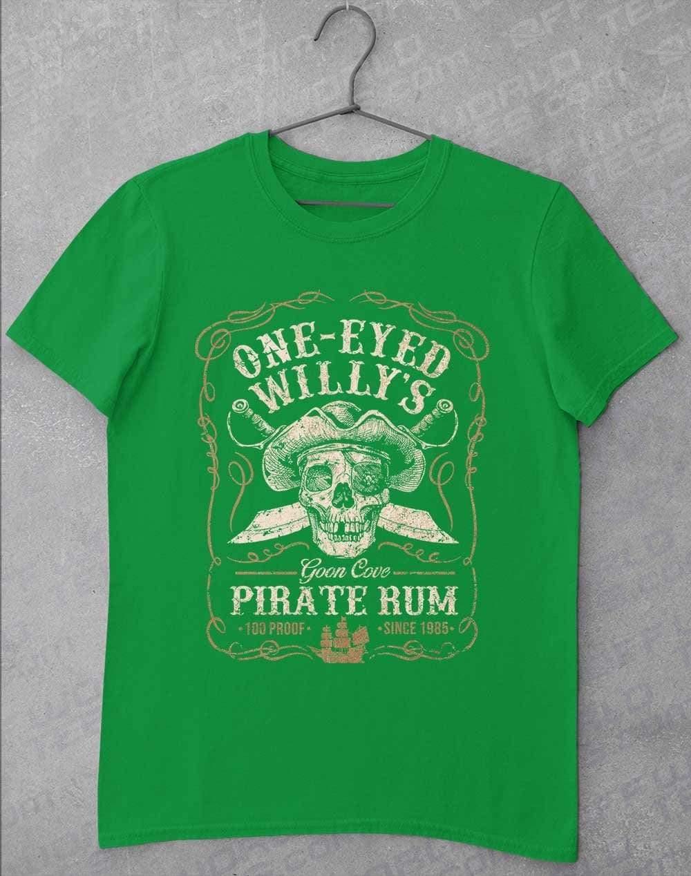 One-Eyed Willy's Goon Cove Rum T-Shirt S / Irish Green  - Off World Tees