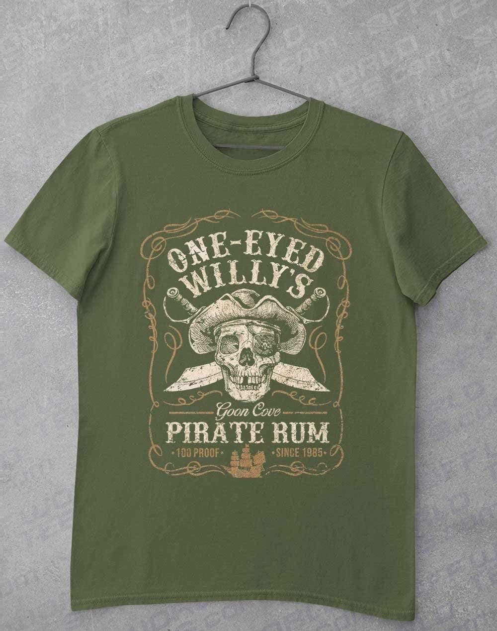 One-Eyed Willy's Goon Cove Rum T-Shirt S / Military Green  - Off World Tees