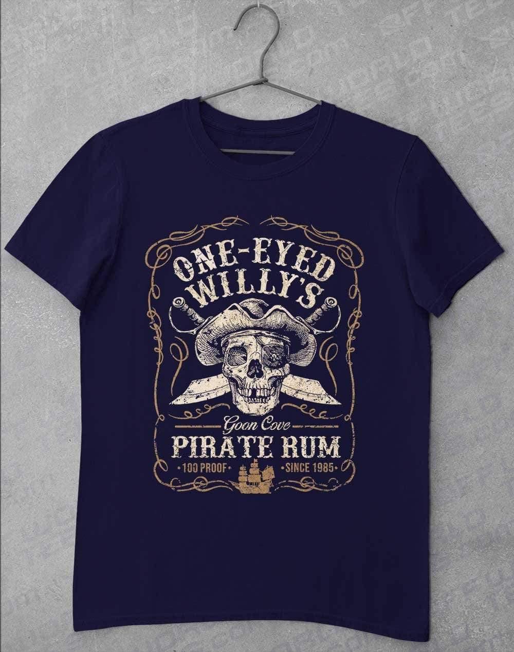 One-Eyed Willy's Goon Cove Rum T-Shirt S / Navy  - Off World Tees