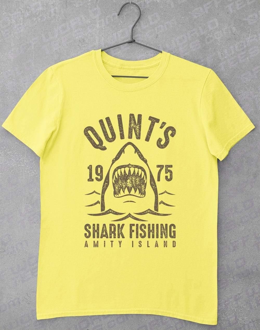 Quints Shark Fishing T-Shirt S / Pale Yellow  - Off World Tees