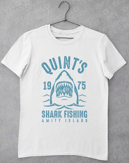 Quints Shark Fishing T-Shirt S / White  - Off World Tees