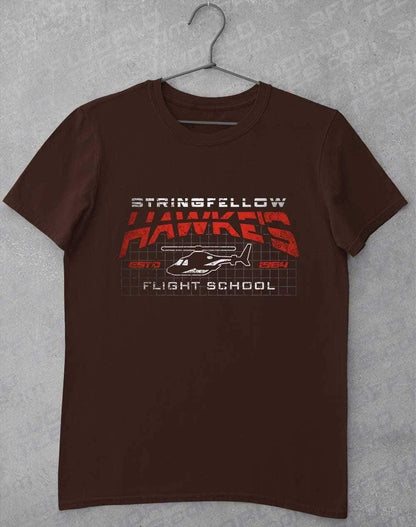 Stringfellow Hawke's Flight School 1984 T-Shirt S / Dark Chocolate  - Off World Tees