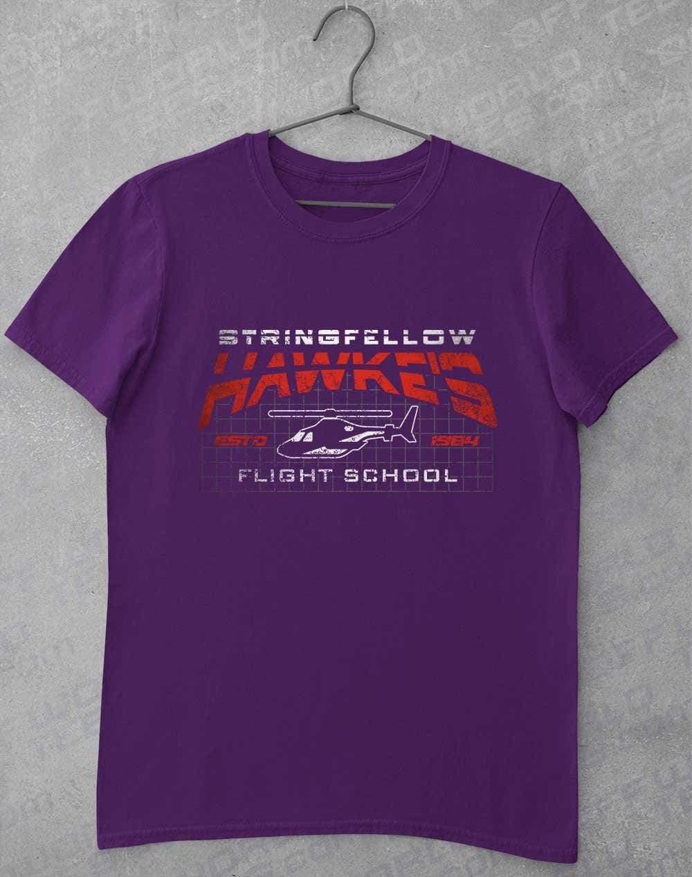 Stringfellow Hawke's Flight School 1984 T-Shirt S / Purple  - Off World Tees