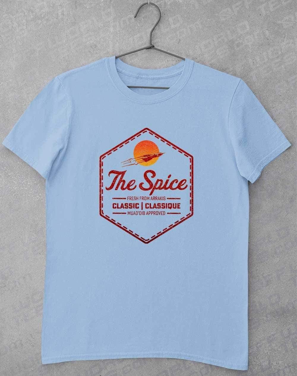 The Spice Retro Logo T-Shirt S / Light Blue  - Off World Tees