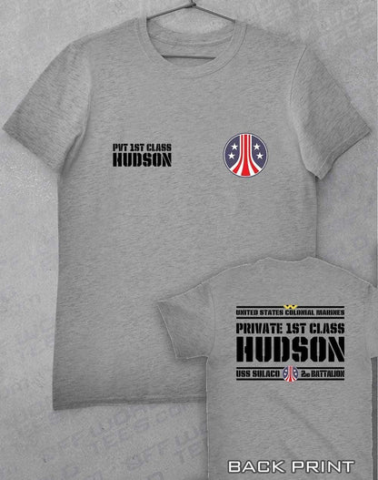 USCM Colonial Marines (CHOOSE YOUR MARINE) - Custom T-Shirt HUDSON - Heather Grey / S  - Off World Tees