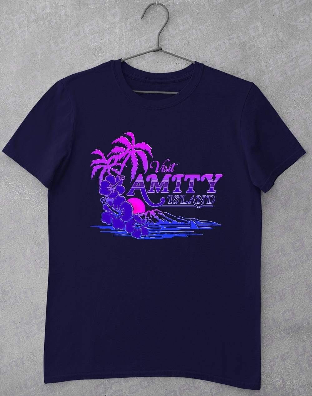 Visit Amity Island T-Shirt S / Navy  - Off World Tees