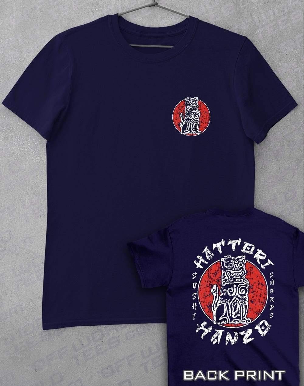 Hattori Hanzo with Back Print T-Shirt S / Navy  - Off World Tees
