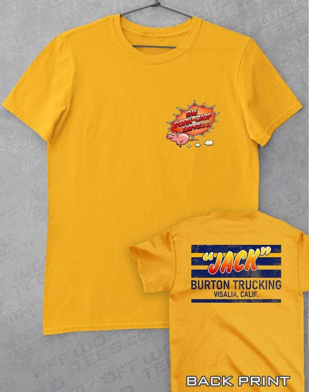 Jack Burton Trucking with Back Print T-Shirt S / Gold  - Off World Tees