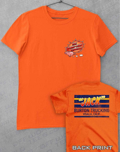 Jack Burton Trucking with Back Print T-Shirt S / Orange  - Off World Tees