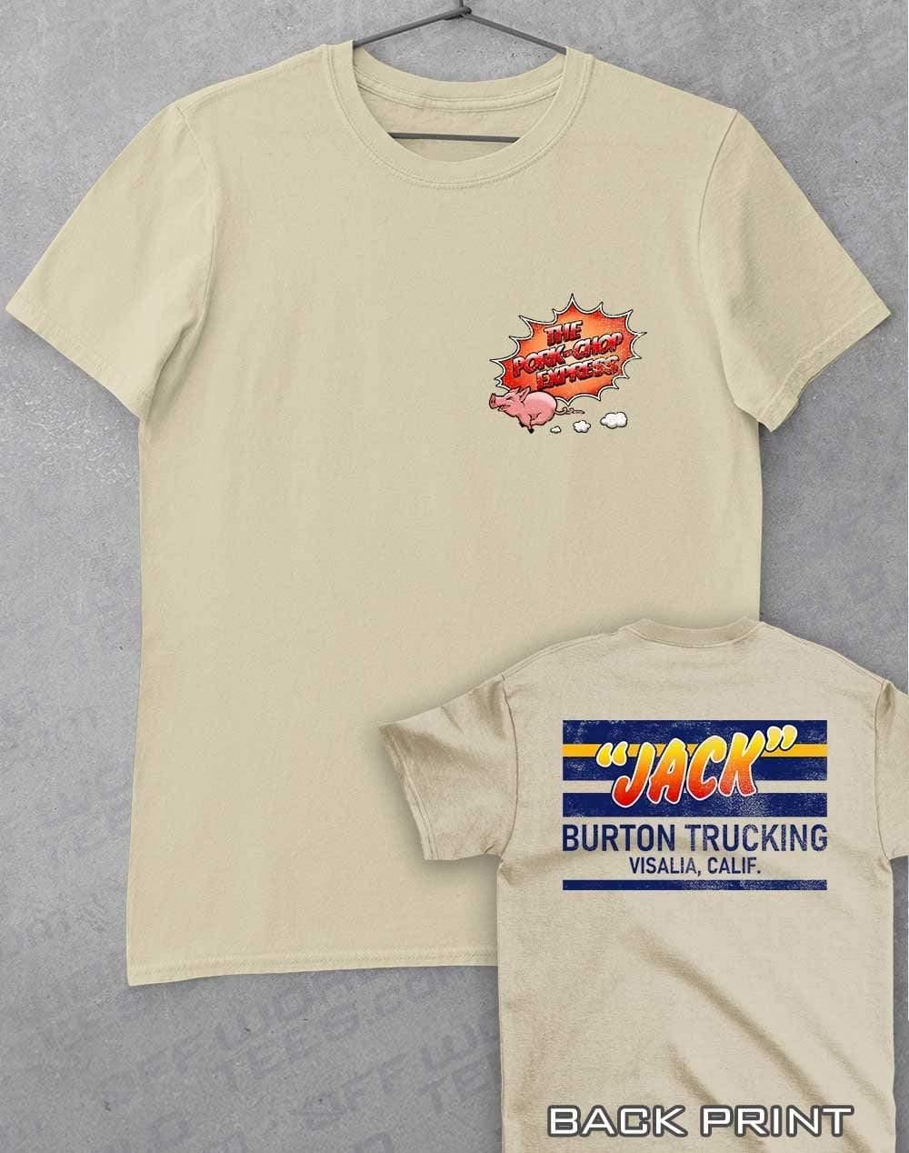 Jack Burton Trucking with Back Print T-Shirt S / Sand  - Off World Tees