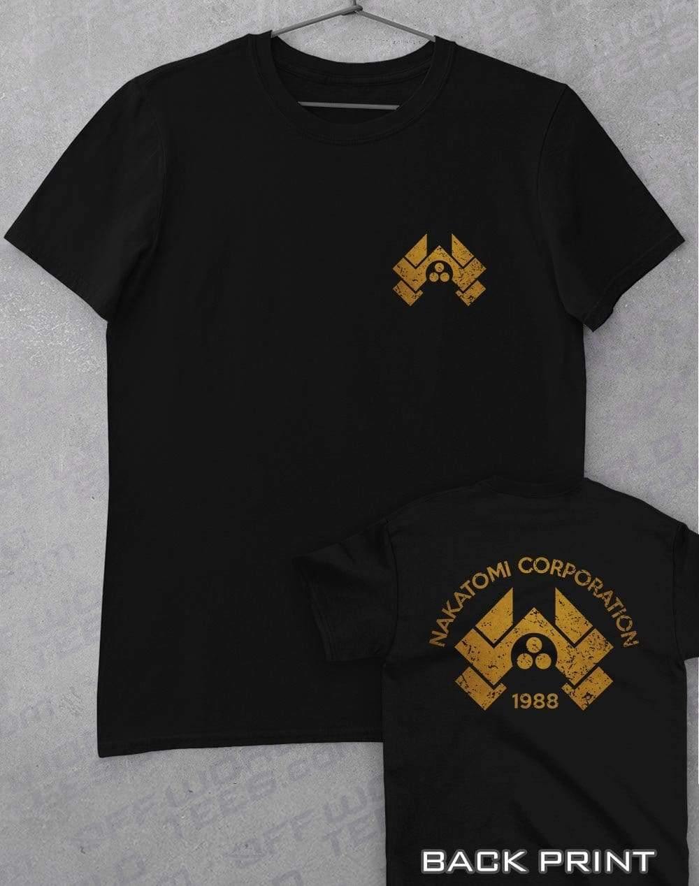 Nakatomi Corporation 1988 with Back Print T-Shirt S / Black  - Off World Tees