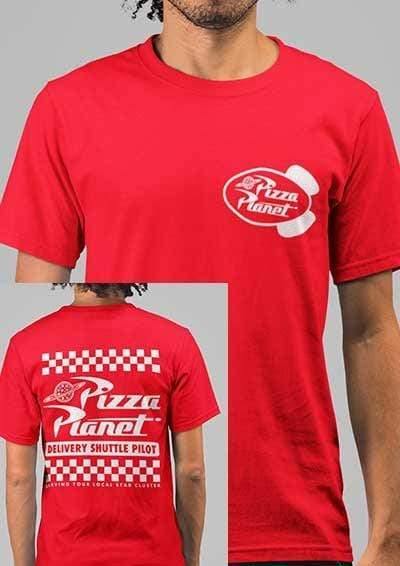 Pizza Planet Shuttle Pilot with Back Print T-Shirt  - Off World Tees