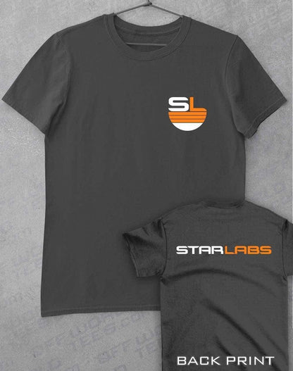 Star Labs Pocket and Back Print T-Shirt S / Charcoal  - Off World Tees