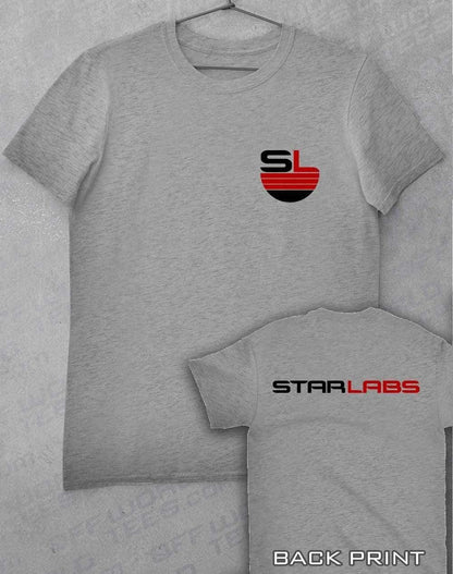 Star Labs Pocket and Back Print T-Shirt S / Heather Grey  - Off World Tees