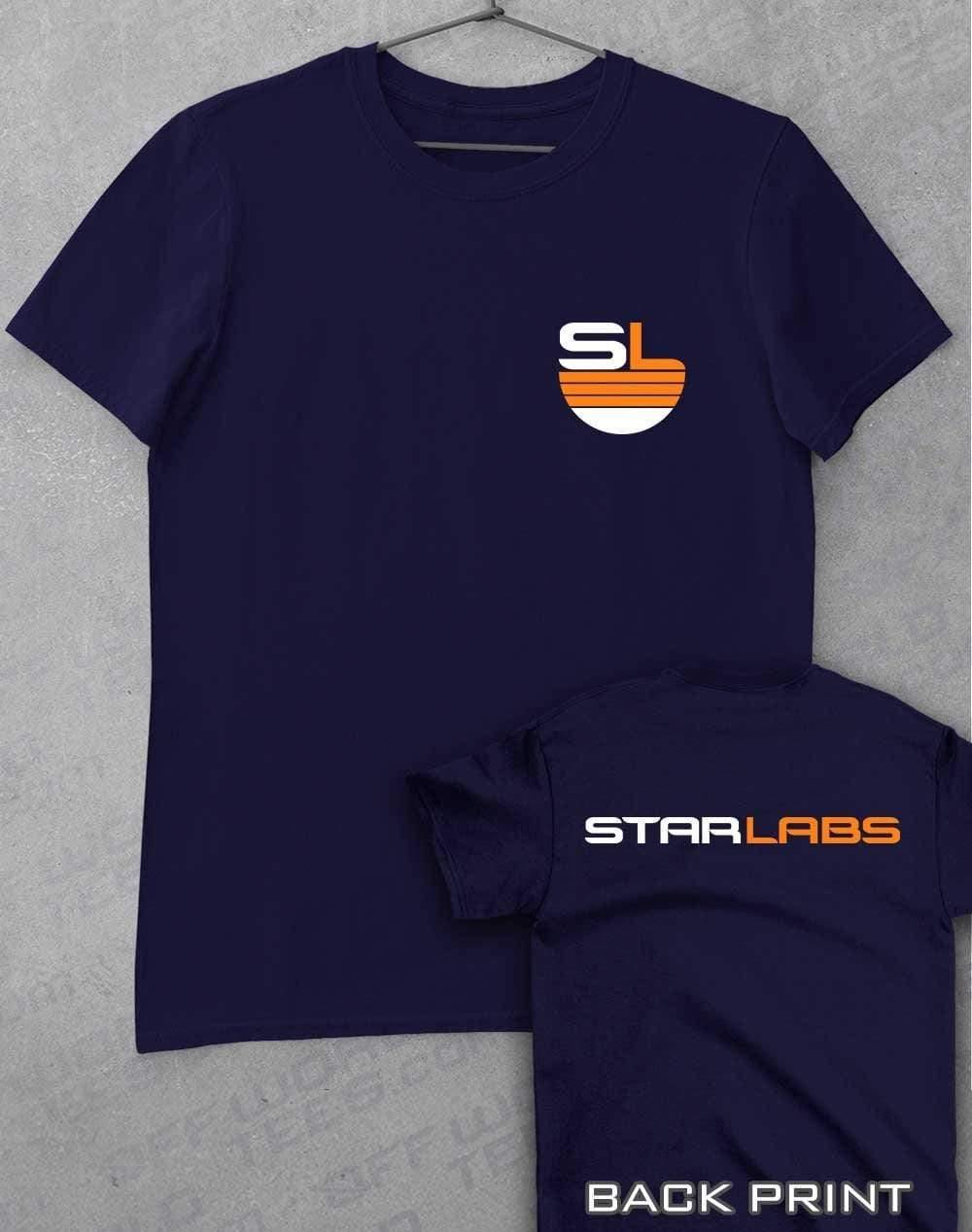 Star Labs Pocket and Back Print T-Shirt S / Navy  - Off World Tees