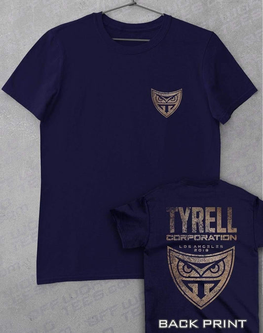Tyrell Corporation Distressed with Back Print T-Shirt S / Navy  - Off World Tees