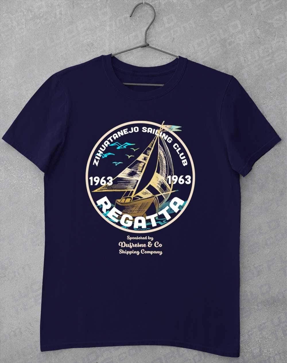 Zihuatanejo Sailing Big Print T-Shirt S / Navy  - Off World Tees
