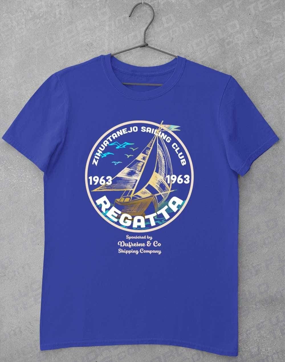 Zihuatanejo Sailing Big Print T-Shirt S / Royal  - Off World Tees