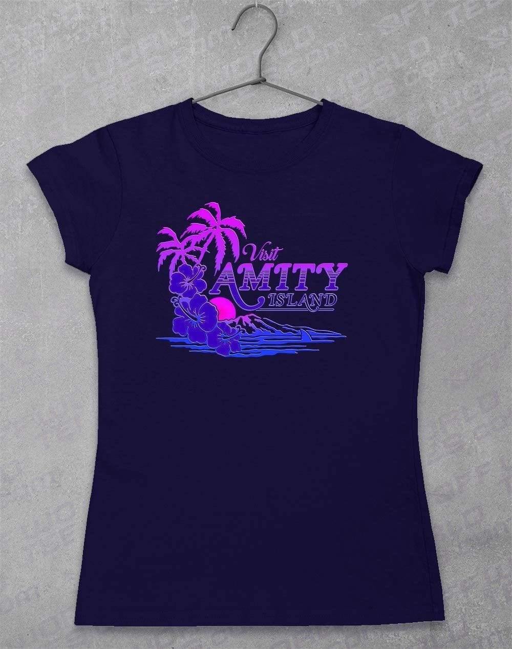 Amity Island - Women's T-Shirt 8-10 / Navy  - Off World Tees