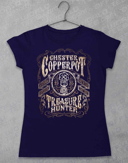 Chester Copperpot Treasure Hunter Women's T-Shirt 8-10 / Navy  - Off World Tees
