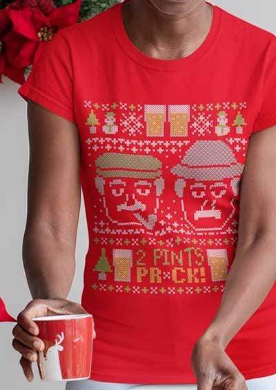 Craiglang Christmas 2 Pints Knit Pattern Women's T-Shirt  - Off World Tees