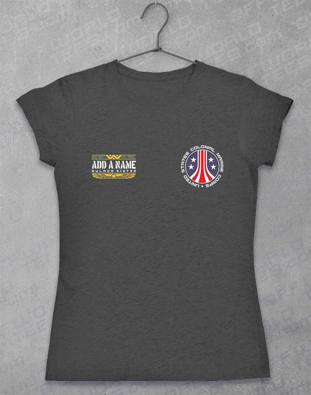 CUSTOMISABLE Colonial Marine Women's T-Shirt 8-10 / Dark Heather  - Off World Tees